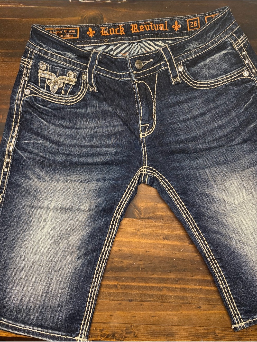 Rock Revival Navy Denim Jean Shorts - Betty